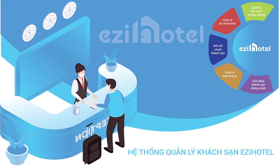 Phần mềm quản lý eziHotel tích hợp nhiều tính năng hỗ trợ phần lớn các công việc của khách sạn